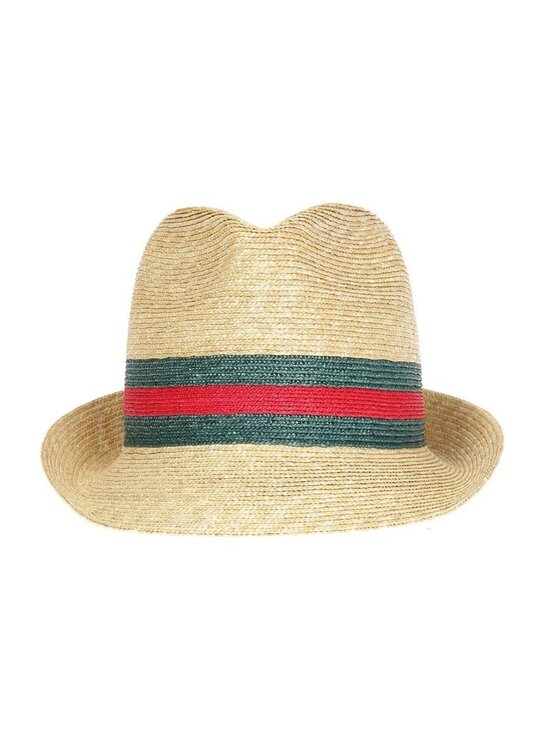 NWT 100% Authentic Gucci Beige Web Sherry Line Straw Hat Size M main image 7